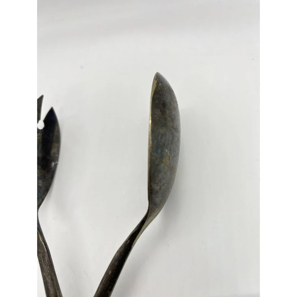 Silver Plated Scissor Style Salad Tongs - N. Bloom And Sons - England